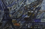 Charles NICOLLE, Les Grues, 1967, isorel (peinture à l'huile), 50 x 60 cm. Le Havre - musée d’art moderne André Malraux. ©MuMa Le Havre / François Dugué