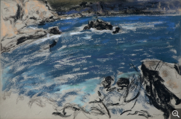 Ker-Xavier ROUSSEL (1867-1944), Rochers et mer bleue, 1921, , 30 x 45 cm. . ©MuMa Le Havre/Charles Maslard