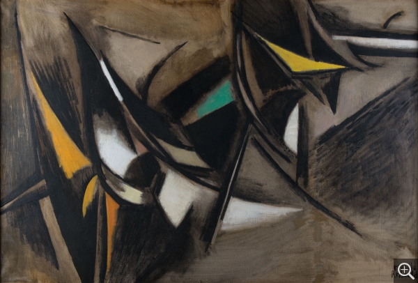 Reynold ARNOULD (1919-1980), Forer 1, 1956, huile sur toile, 100 x 148,7 cm. Le Havre, musée d'art moderne André Malraux, achat de la Ville, 1960. © 2015 MuMa Le Havre / Charles Maslard