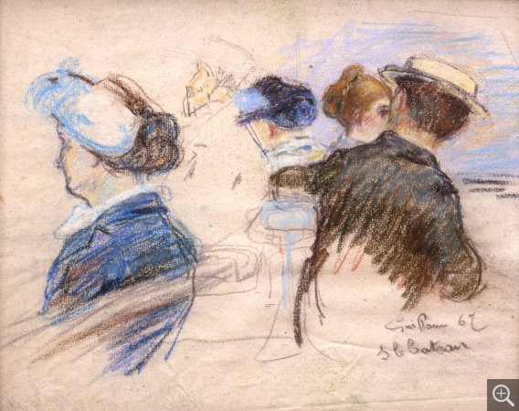 Armand GUILLAUMIN (1841-1927), Sur le bateau, étude de personnages, pastel sur papier. Collection Senn-Foulds. © MuMa Le Havre / Florian Kleinefenn