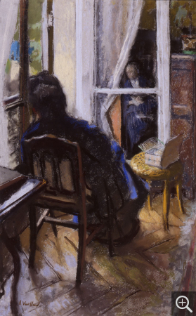 Édouard VUILLARD (1868-1940), Au coin de la fenêtre, 1915, huile sur toile, 70 x 54 cm. © MuMa Le Havre / Charles Maslard