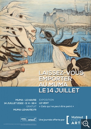 Mécénat Matmut 14 juillet 2022. Louis ANQUETIN, Bourrasque sur le pont des Saints-Pères (détail), 1889, aquarelle et gouache, 66 x 53 cm. Collection particulière. © Galerie de la Présidence