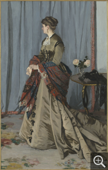 Claude MONET (1840-1926), Madame Louis Joachim Gaudibert, 1868, huile sur toile, 216,5 x 138,5 cm. Paris - Musée d'Orsay. © GrandPalaisRmn (musée d'Orsay) / Hervé Lewandowski