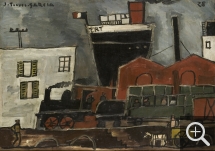 Joaquin TORRES-GARCĺA, El puerto [Le Port], 1928, huile sur toile, 53 x 74 cm . ©Musée des Beaux-Arts de Dijon/François Jay
