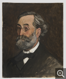 Claude MONET (1840-1926), Portrait d’Adolphe Monet, père de l'artiste, 1865, huile sur toile, 46 x 38 cm. 'Collection particulière. © François Doury