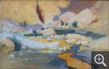 Charles COTTET (1863-1925), Rochers marée-basse Egypte, s. d., pastel sur papier, 30,5 x 49 cm. 'Collection particulière. ©François Doury