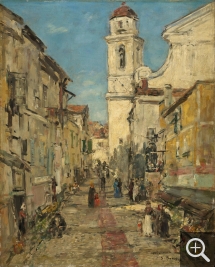 Eugène BOUDIN (1824-1898), Villefranche, ca. 1892, huile sur bois, 41 x 32,7 cm. © Williamstown, Sterling and Francine Clark Institute