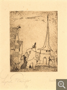 Lyonel FEININGER (1871-1956), Masks, 1911, etching, 14 x 10.8 cm. Private collection. © Maurice Aeschimann — © ADAGP, Paris, 2015