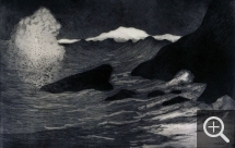Maxime MAUFRA (1861-1918), La Vague, 1894, eau-forte et aquatinte, 34,8 x 54 cm. © Paris, BnF