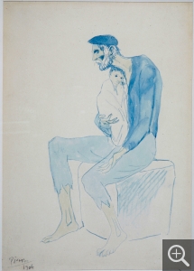 Pablo PICASSO (1881-1973), Le mendiant, 1904, aquarelle sur papier, 36 x 26 cm. © MuMa Le Havre / Charles Maslard — © Succession Picasso, 2013