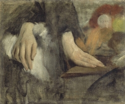 Edgar DEGAS (1834-1917), Etude de mains, 1860, huile sur toile, 38,2 x 46,4 cm. Paris- musée d’Orsay - don de la société des amis du Luxembourg -1919. ©RMN-GP/Hervé Lewandowski