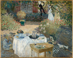 Claude MONET (1840-1926), Le Déjeuner. Panneau décoratif, vers 1873, huile sur toile, 160 x 201 cm. Legs Gustave Caillebotte -1896. © GrandPalaisRmn (musée d'Orsay) / Franck Raux