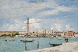 Eugène BOUDIN (1824-1898), La Place Saint-Marc à Venise vue du Grand Canal, 1895, huile sur toile, 50,2 x 74,2 cm. © MuMa Le Havre / Florian Kleinefenn