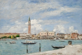 Eugène BOUDIN (1824-1898), La Place Saint-Marc à Venise vue du Grand Canal, 1895, huile sur toile, 50,2 x 74,2 cm. © MuMa Le Havre / Florian Kleinefenn